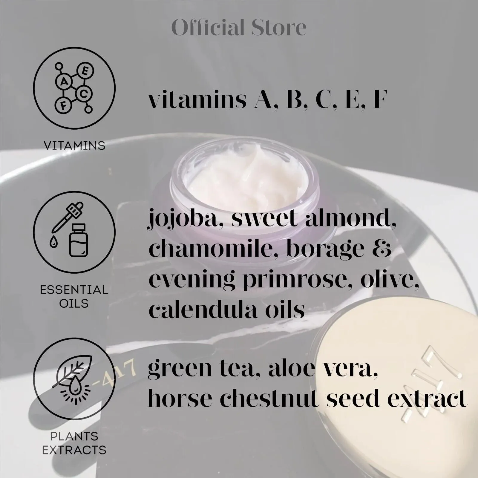 -417 Dead Sea Anti-aging Hydrating Moisturizing Calming Vegan Night Cream (50ml/1.6oz)