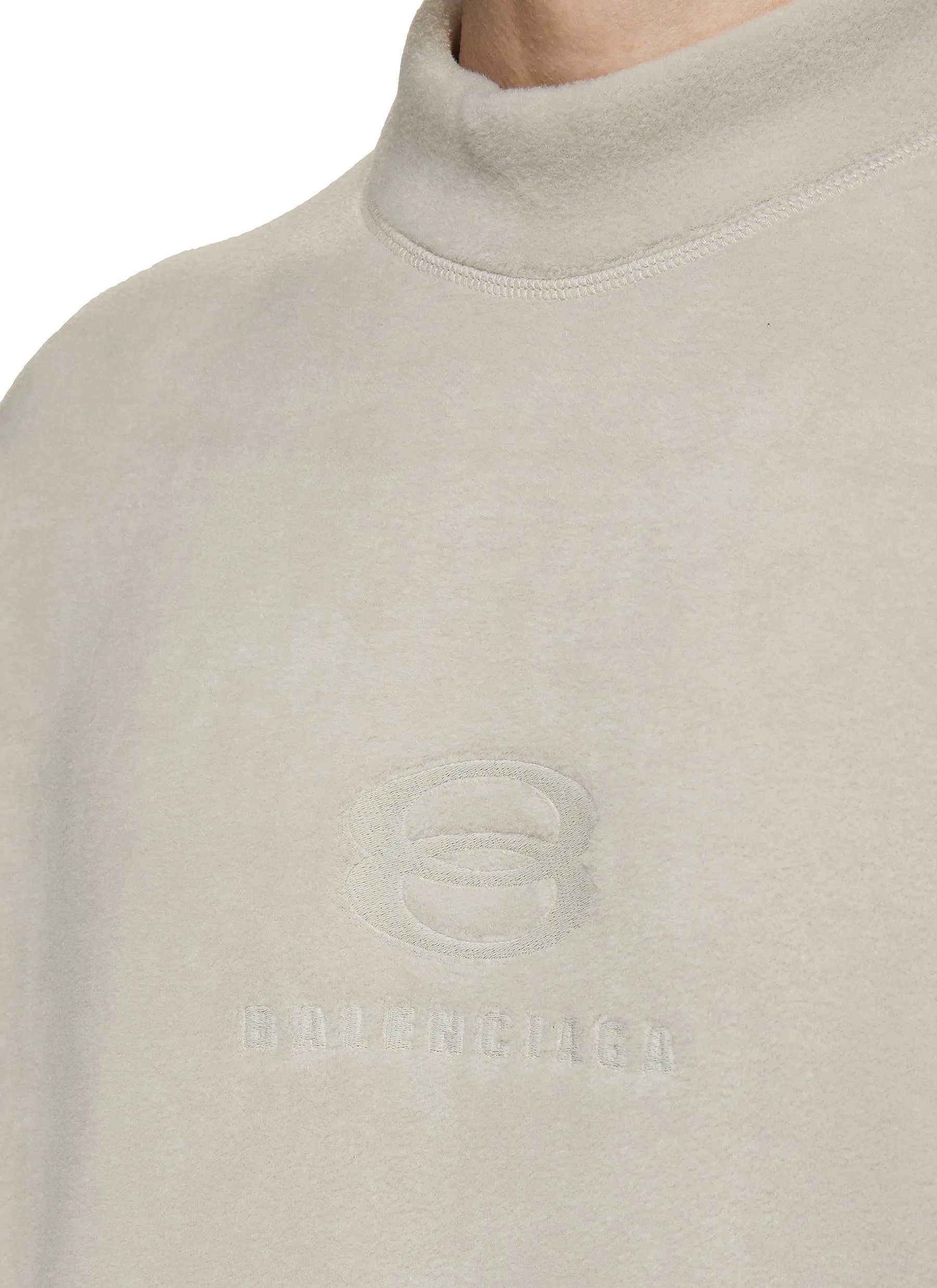 -----------BALENCIAGA ---- ------------ ----Tonal Embroidered Logo Fleece Sweatshirt --
