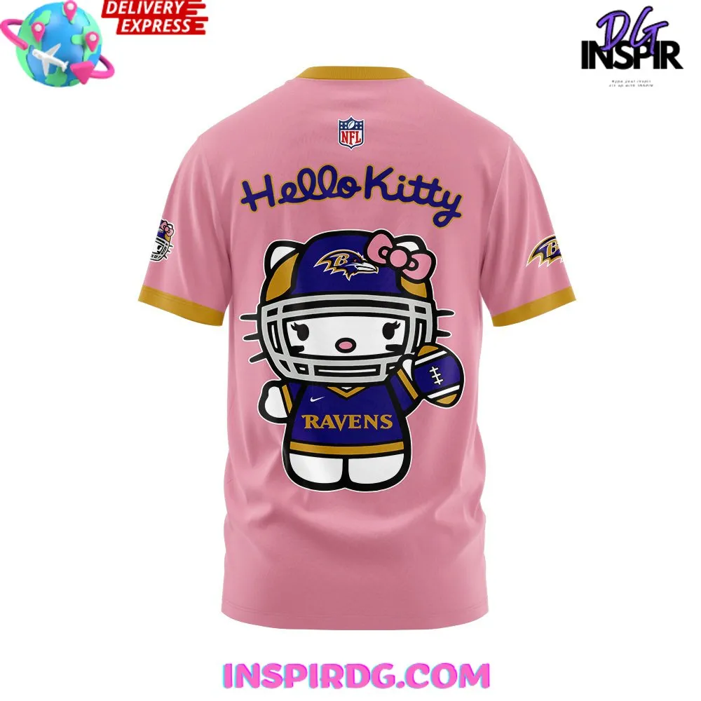 -Baltimore Ravens x Hello Kitty Pink T-Shirt