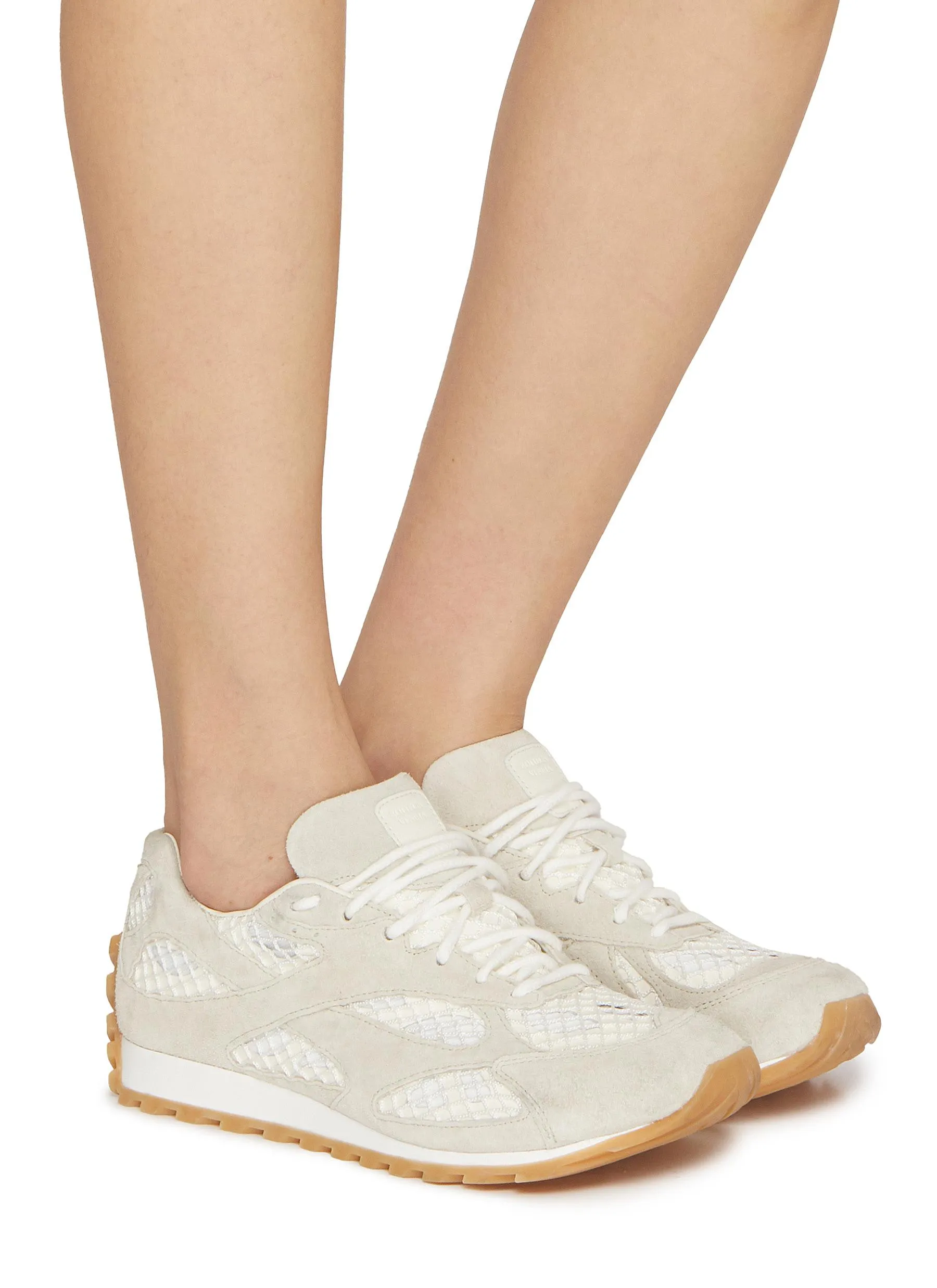 -----------BOTTEGA VENETA ---- ------------ ----Orbit Technical Fishnet Suede Women's Sneakers --