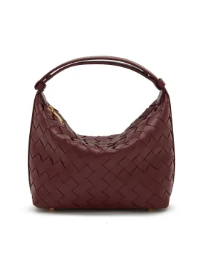-----------BOTTEGA VENETA  ---- ------------DARK RED ----Mini Wallace Intrecciato Leather Bag --