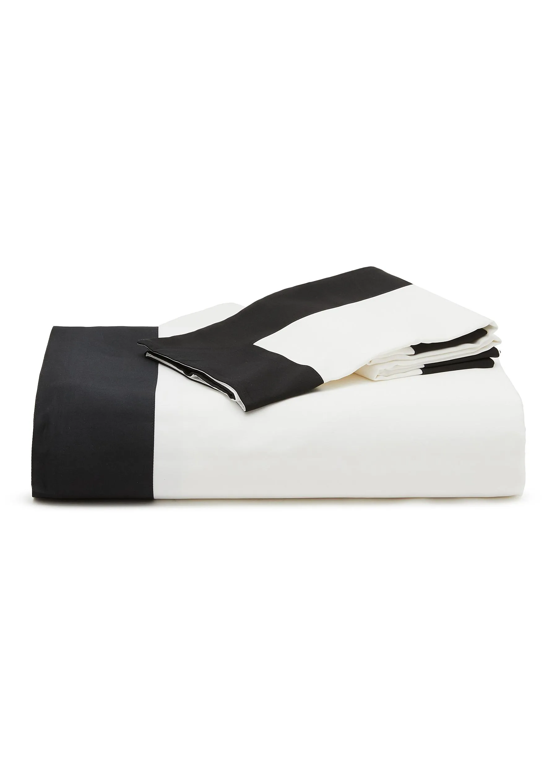 -----------FRETTE ---- ------------ ----Bold King Size Duvet Cover Set — Milk/Nero --
