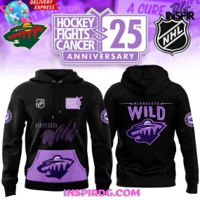 -Minnesota Wild x Hockey Fights Cancer 2024 Hoodie