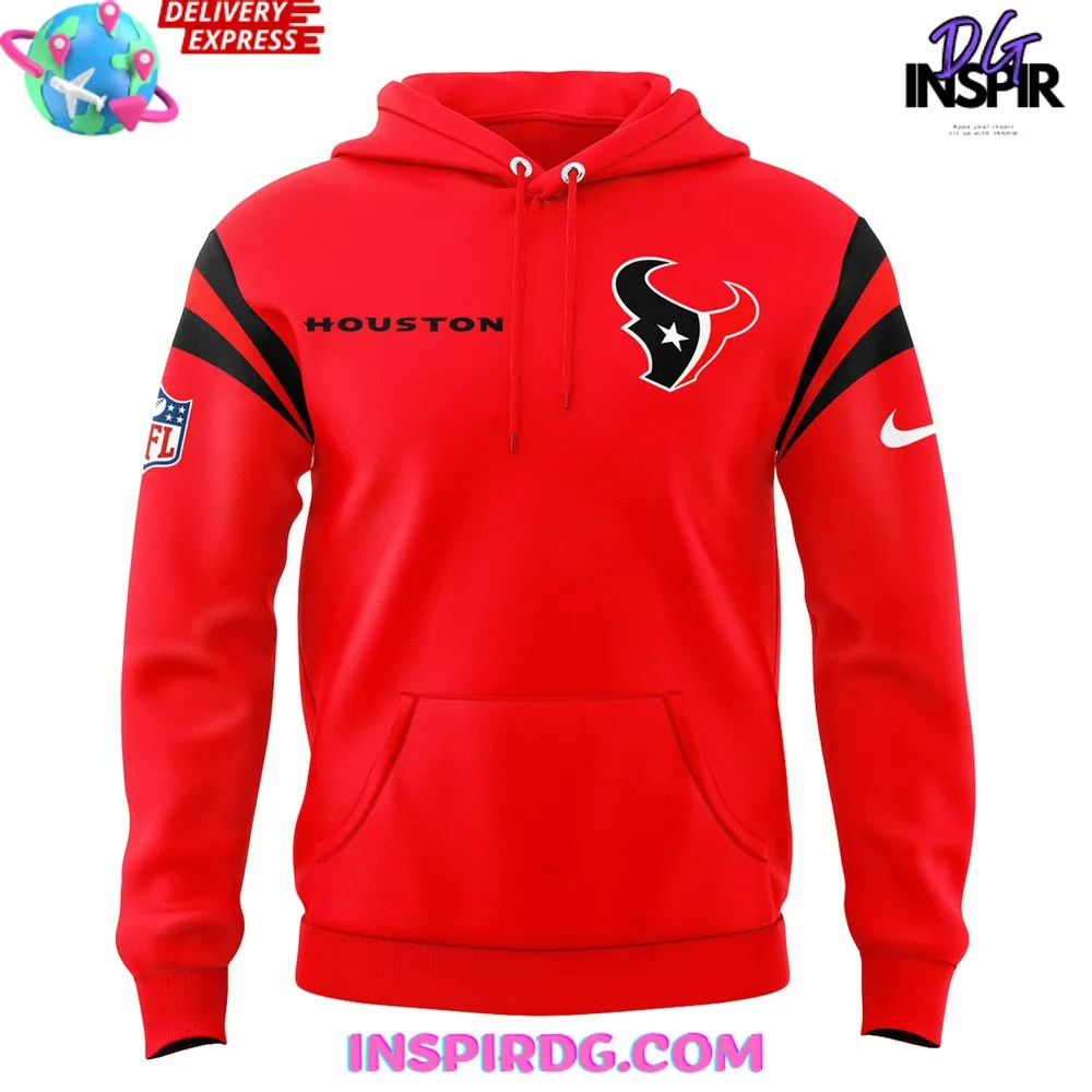 -NFL Houston Texans Bold Battle Red 2024 Hoodie