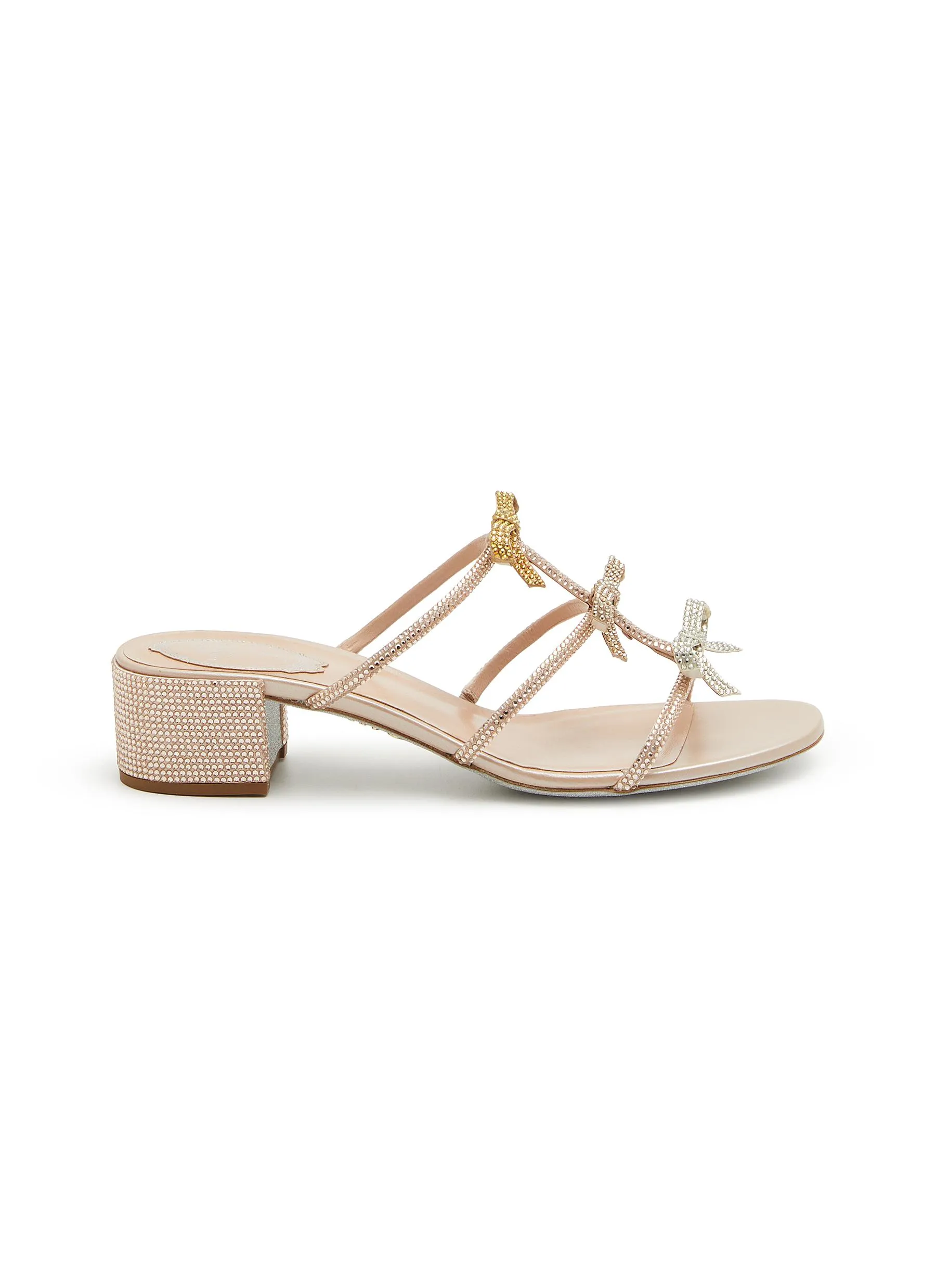 -----------RENÉ CAOVILLA  ---- ------------ ----Caterina 40 Satin Rhinestone Embellished Sandals --