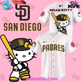 -San Diego Padres x Hello Kitty Night 2024 Stripe Baseball Jersey