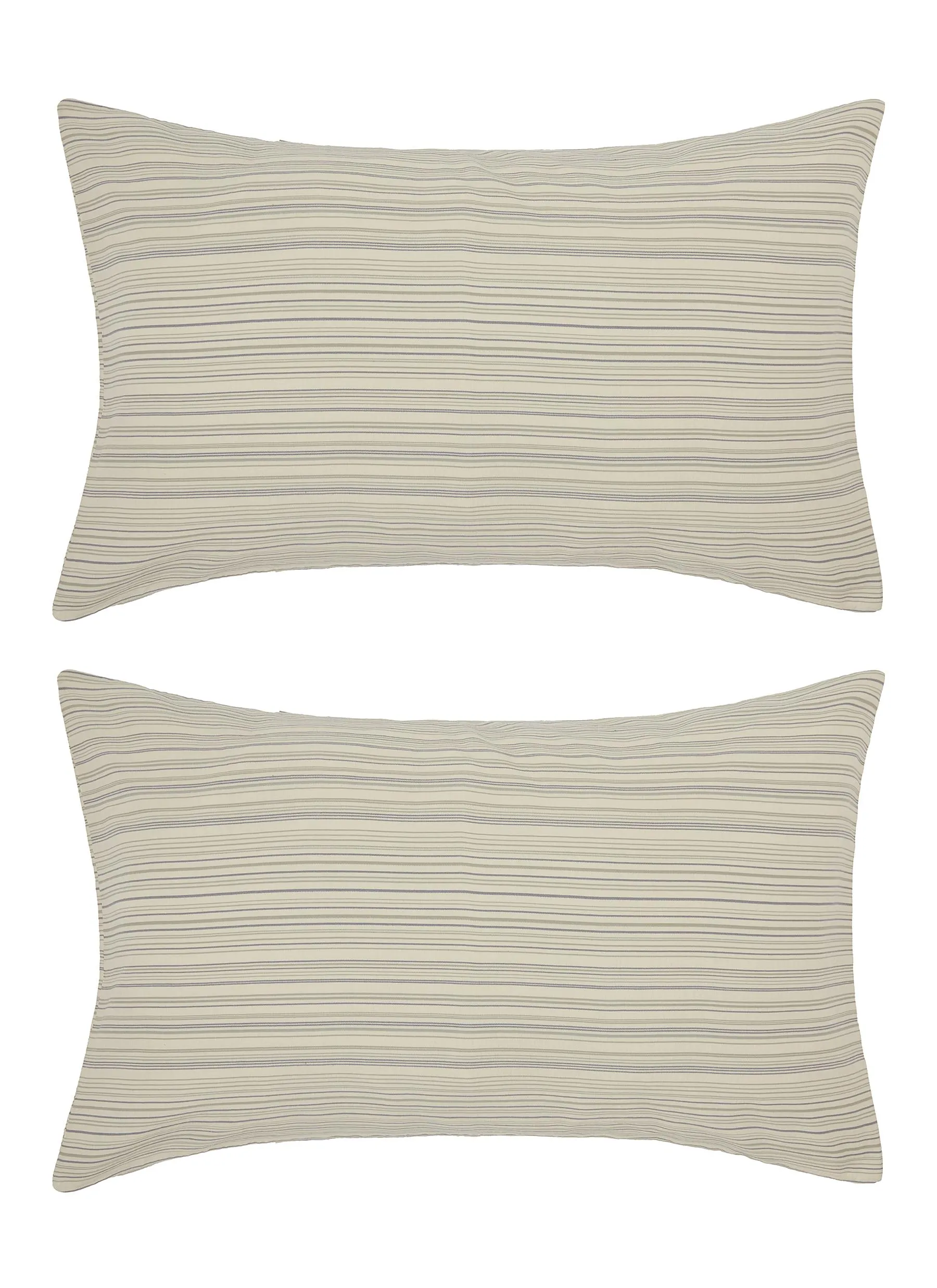 -----------SOCIETY LIMONTA ---- ------------ ----Rows Cotton Pillowcase Set of 2 — Delfino --