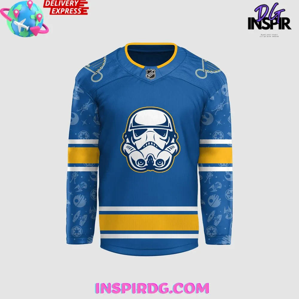 -St. Louis Blues x Star Wars Night 2024 Blue Hockey Jersey