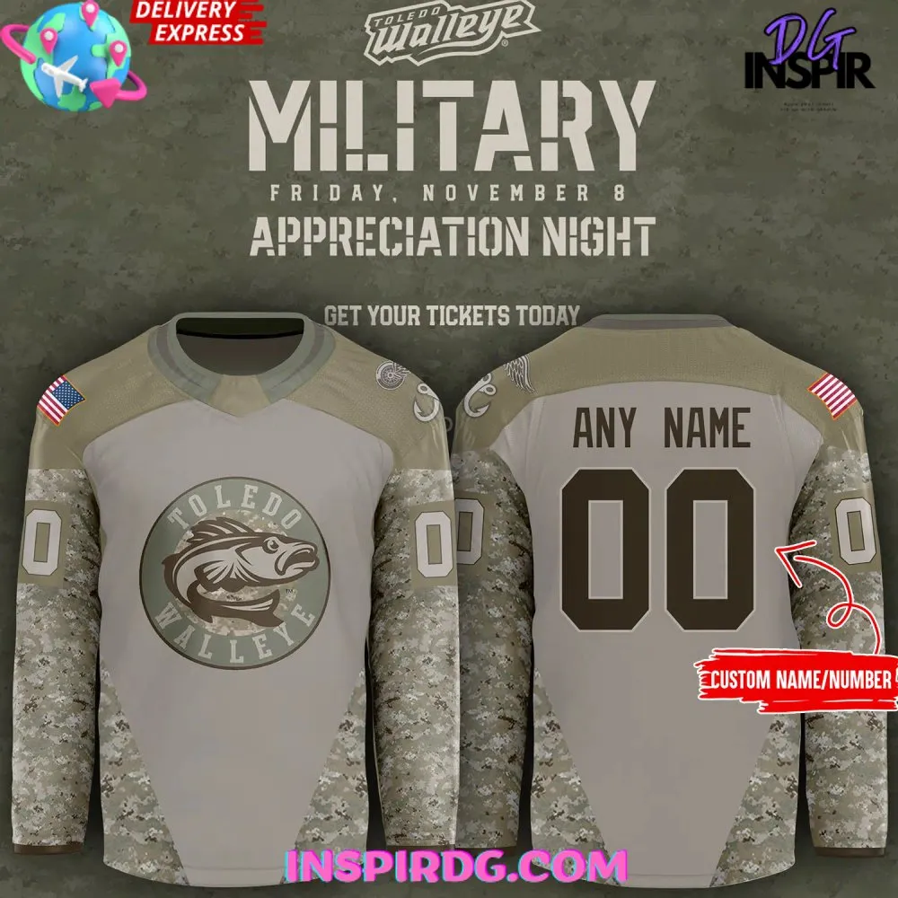 -Toledo Walleye Military Appreciation Night 2024 Hockey Jersey