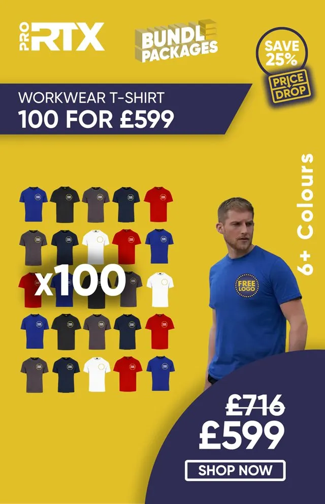 100 Pro Workwear T-Shirt with Logo - £599 | Banksford.co.uk