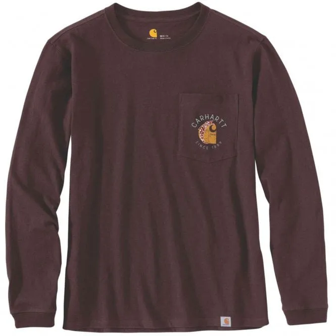 104524 Womens Workwear Graphic Pocket Long Sleeve T-Shirt