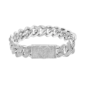 12mm Broken Heart Box Clasp Cuban Link Bracelet