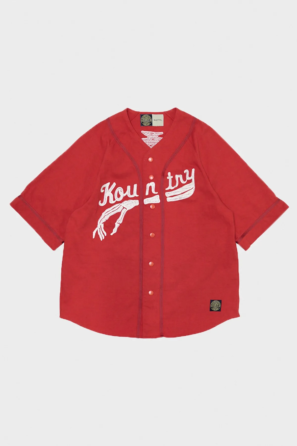 16/-Densed Jersey Baseball Shirt (BONE) - Red