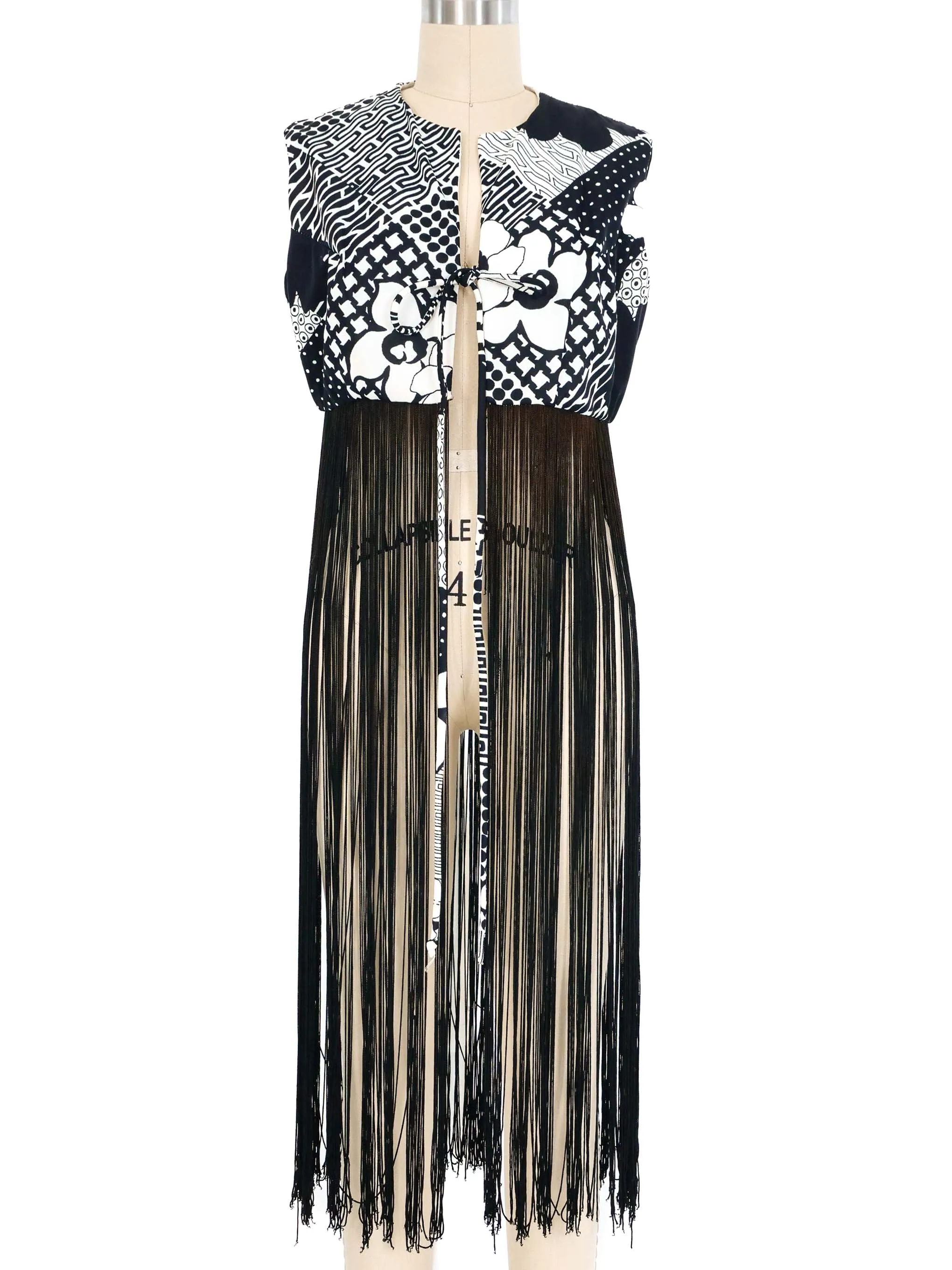 1970s Printed Fringed Vest