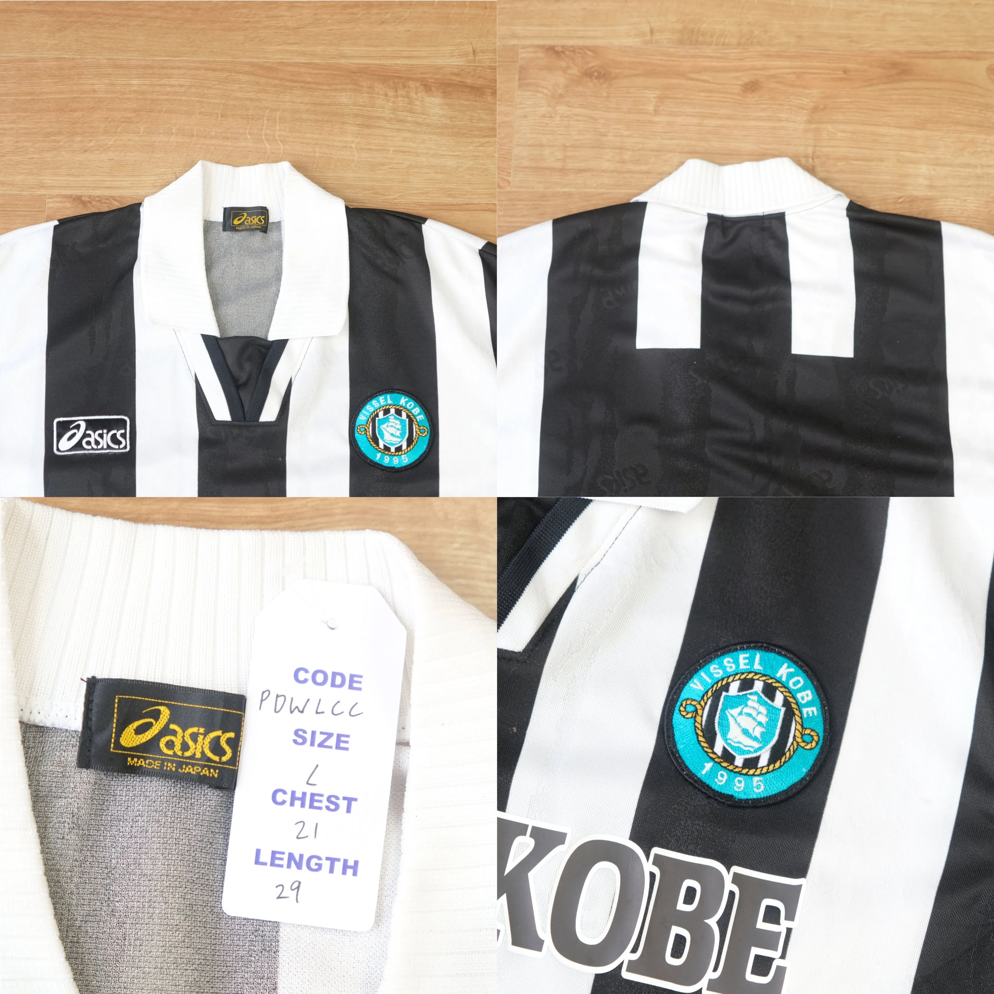 1995/96 Vissel Kobe Home Football Shirt J-League Asics (L)