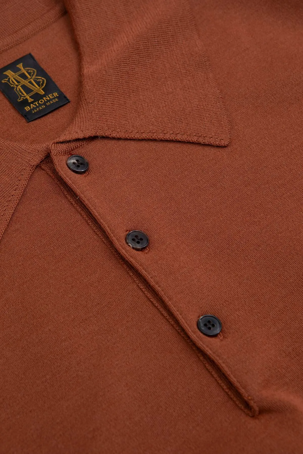 32 Gauge Smooth Wool Polo - Brick