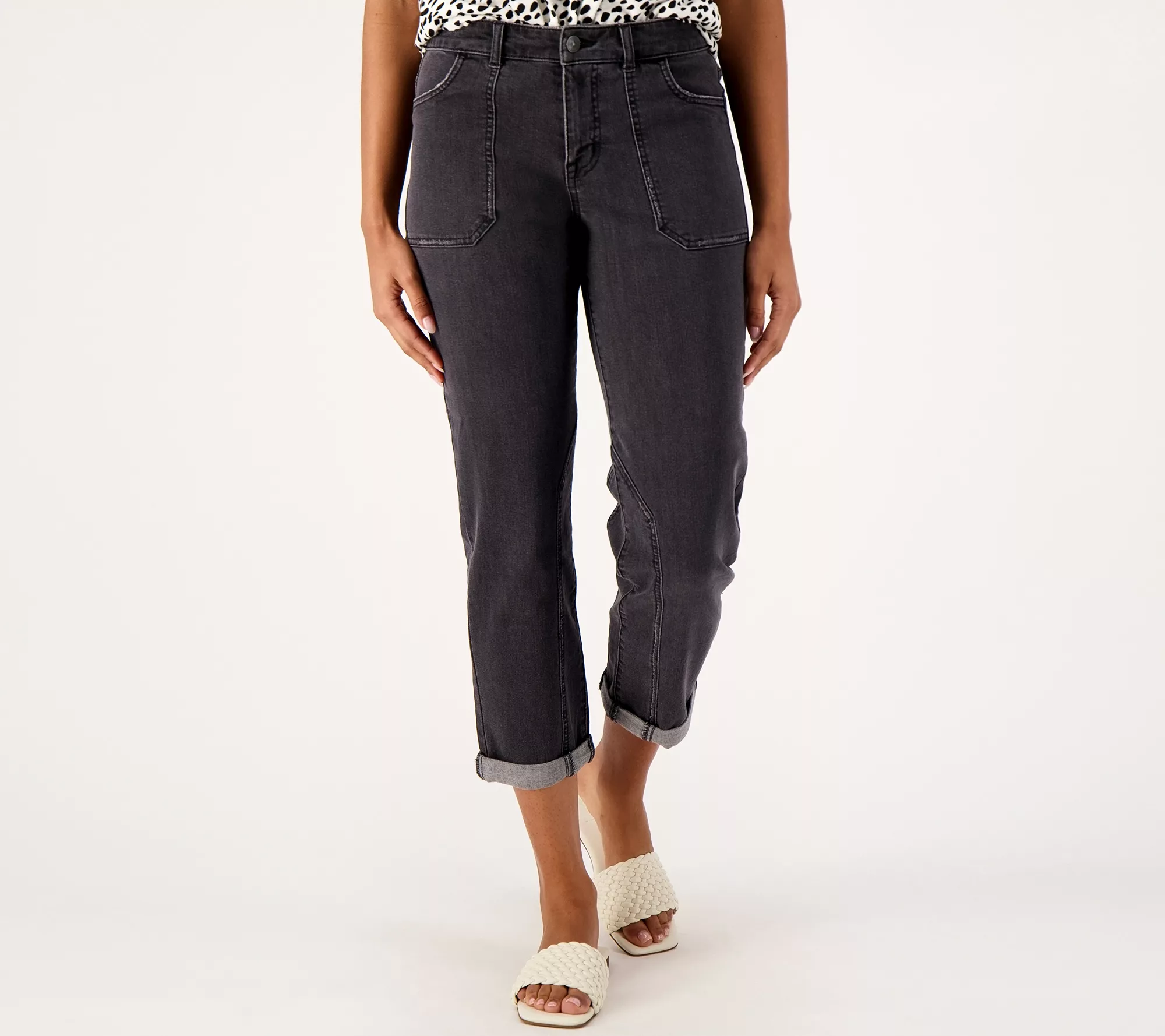 "As Is" LOGO by Lori Goldstein Tall Boyfriend Utility Jeans