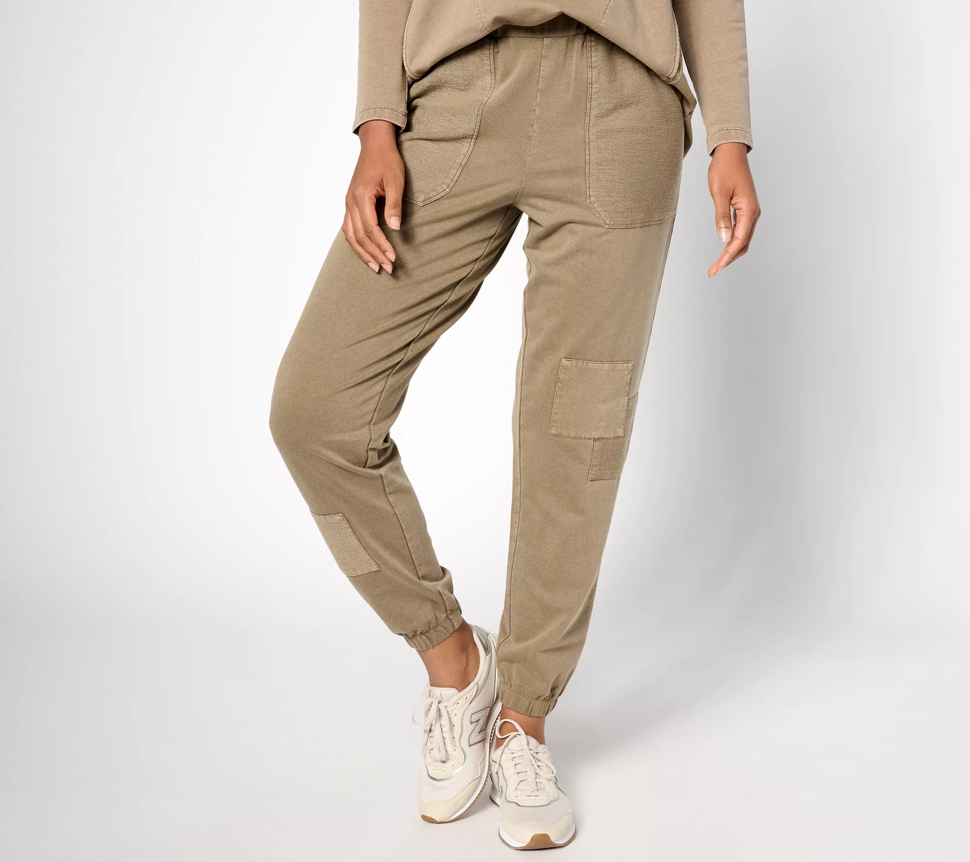 "As Is" LOGO Life by Lori Goldstein Pet Pull On Joggers with Patches