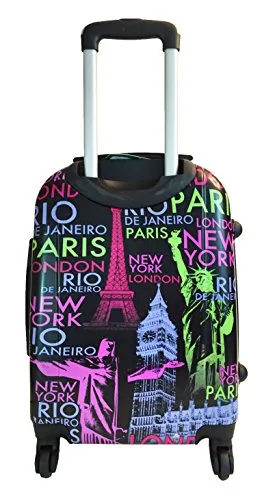 3Pc Luggage Set Hardside Rolling 4Wheel Spinner Carryon Travel Case Poly Paris