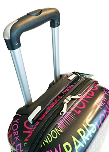 3Pc Luggage Set Hardside Rolling 4Wheel Spinner Carryon Travel Case Poly Paris