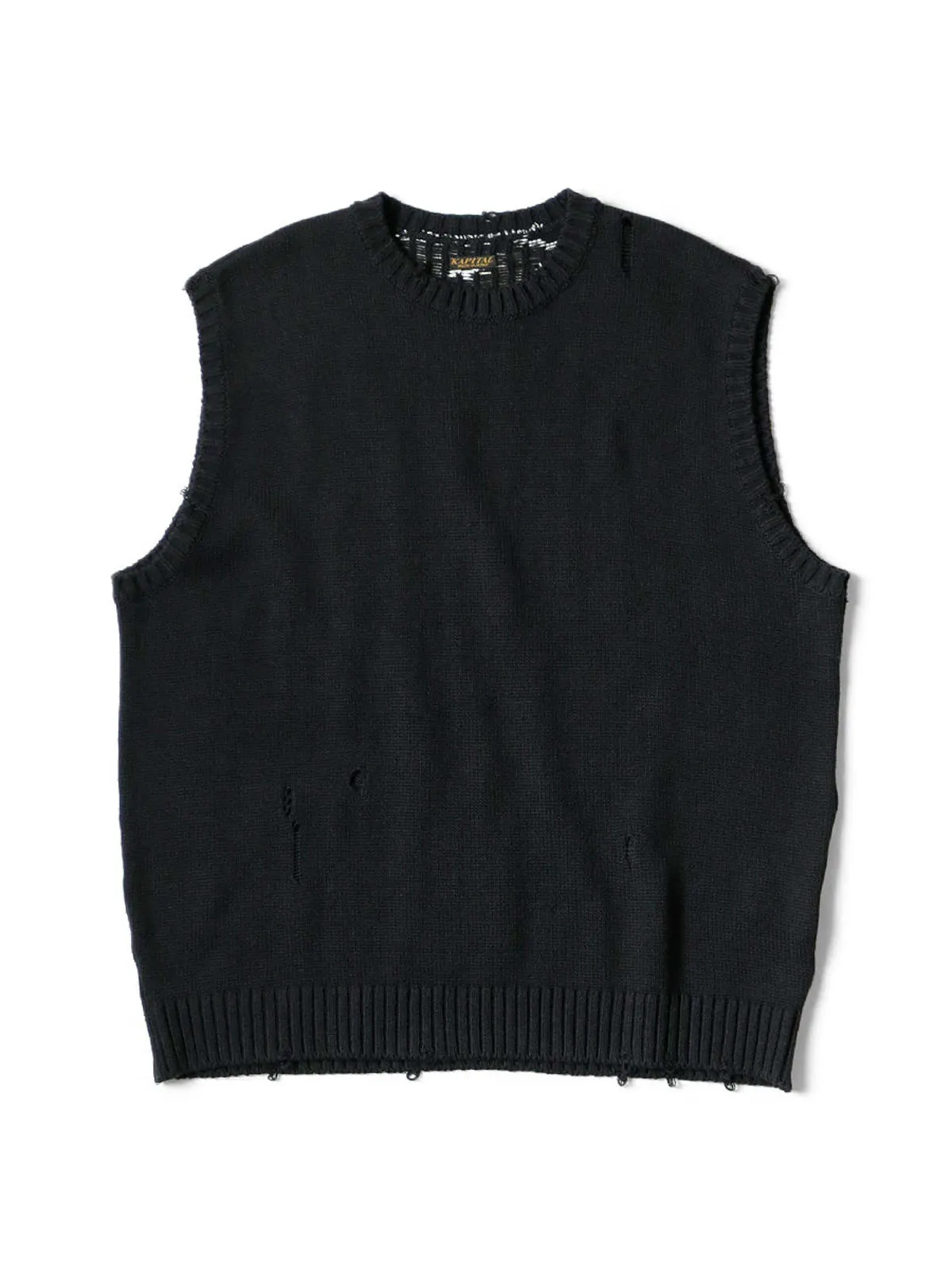 5G Cotton Knit BONE Vest - Black