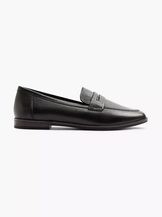 5th Avenue  Black Tumbled Leather Loafer