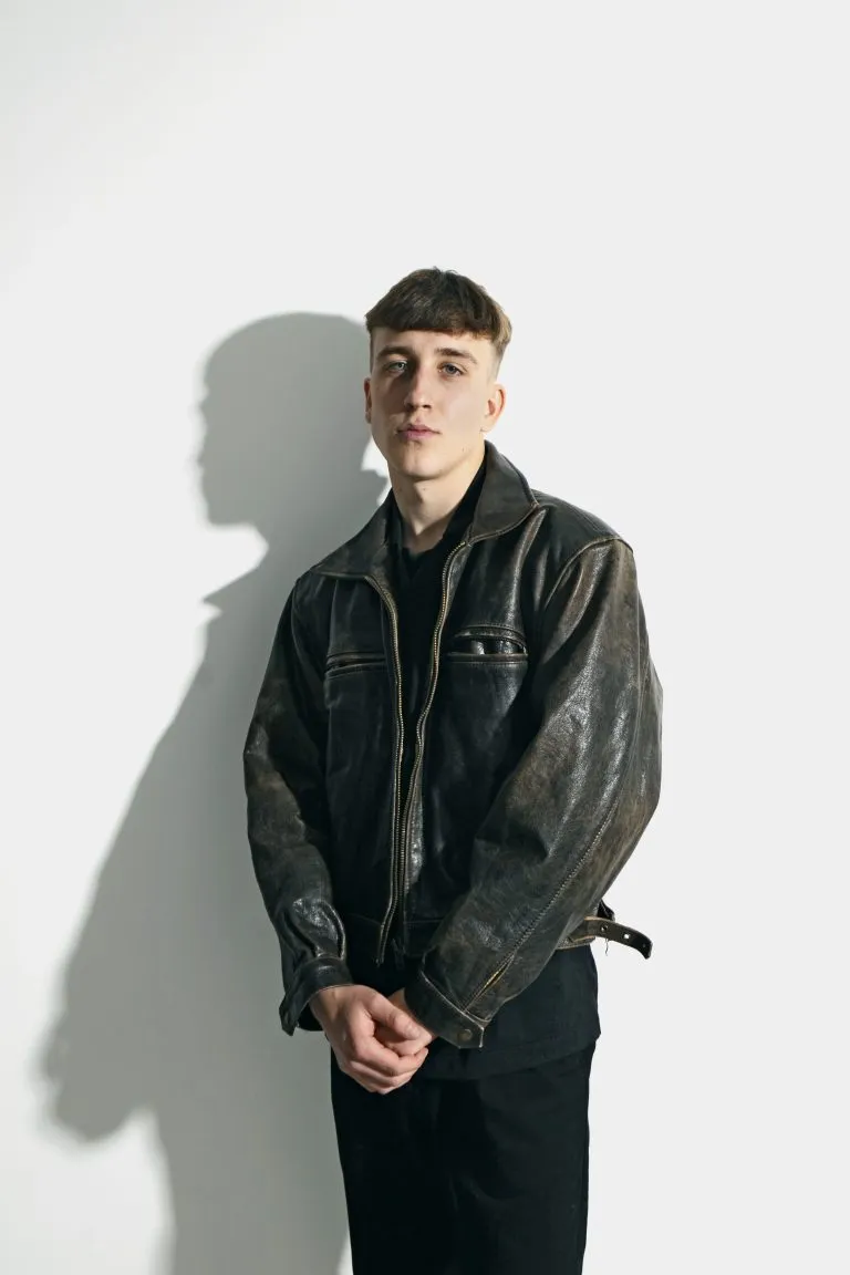 80’s real leather biker jacket men’s dark