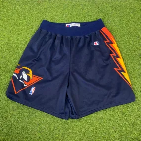 90s Champion Golden State Warriors Basketball Shorts Blue XL