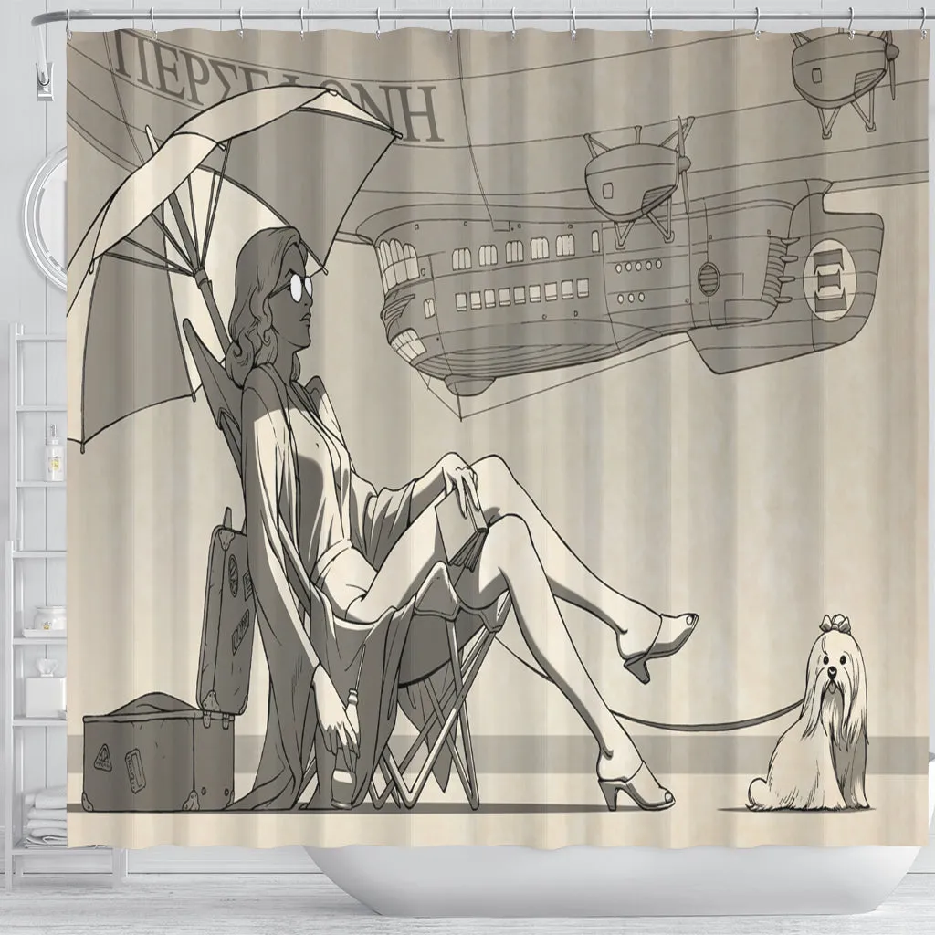 A Day at the Beach Shower Curtain