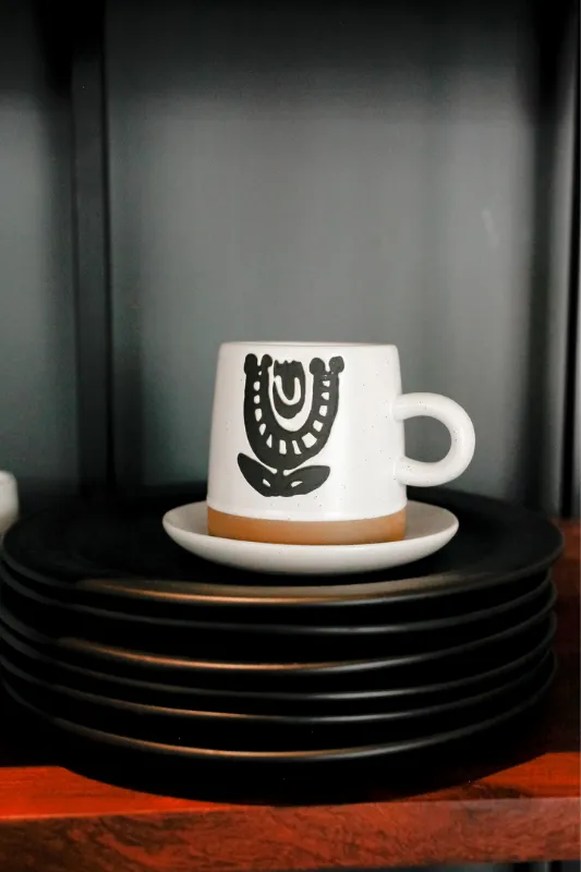 Abstract Stoneware Mug