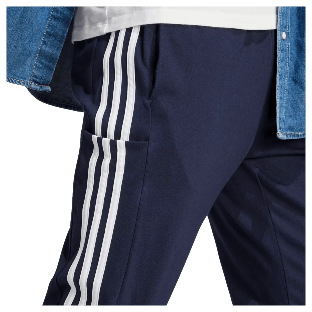 Adidas 3-Stripes Essentials Single Jersey Tapered Open Hem Trousers