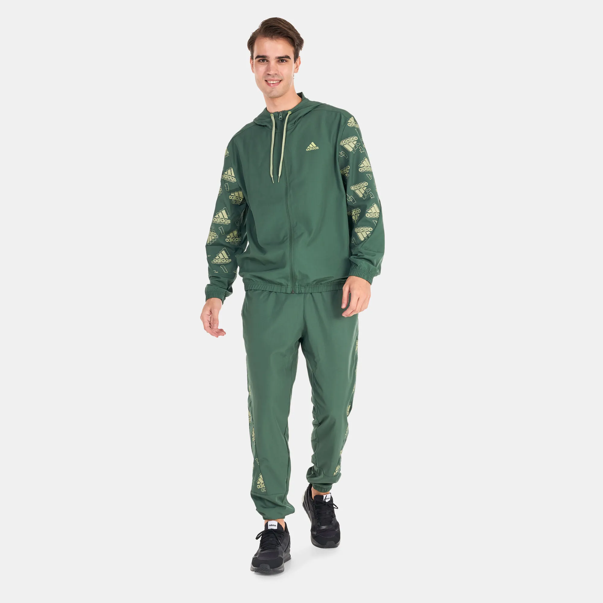 adidas Men's Allover Print Logo Tracksuit