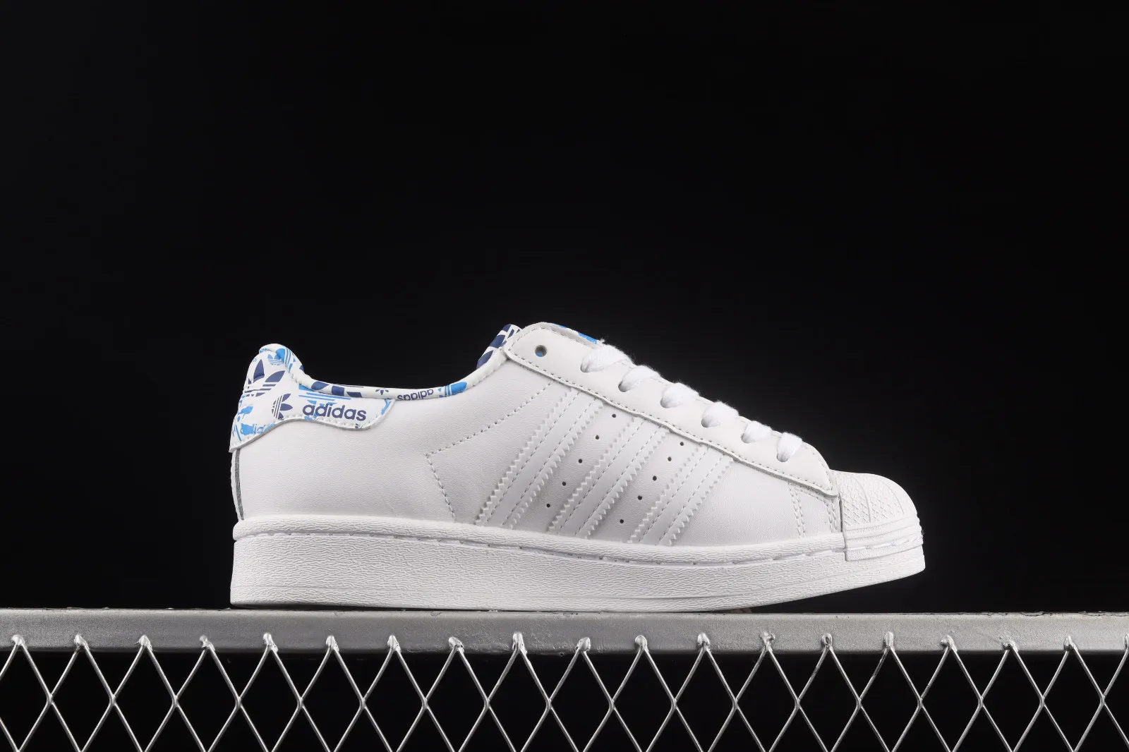 Adidas Originals Superstar Cloud White Blue Metallic Gold HO0186