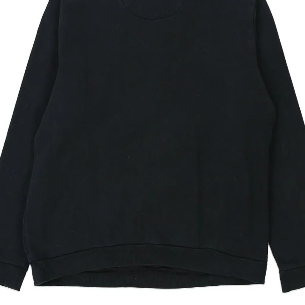 Adidas Spellout Hoodie - Large Black Cotton Blend