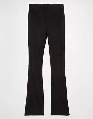 AE It Knit Suede Pull-On High-Waisted Kick Boot Pant-