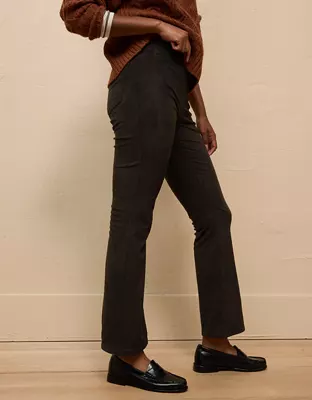 AE It Knit Suede Pull-On High-Waisted Kick Boot Pant-