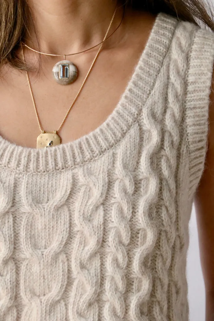 Aeron Chancery Knitted Cropped Vest in Ivory