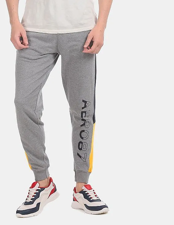 Aeropostale Grey Cut And Sew Panel Colour Block Joggers