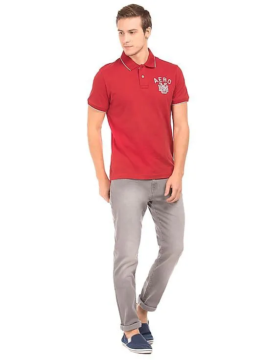 Aeropostale Solid Regular Fit Polo Shirt