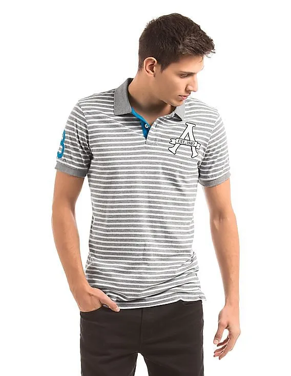 Aeropostale Striped Slim Fit Polo Shirt