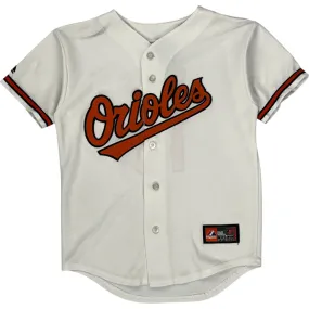 Age 12 Majestic Orioles Baseball Jersey - Medium - White Polyester