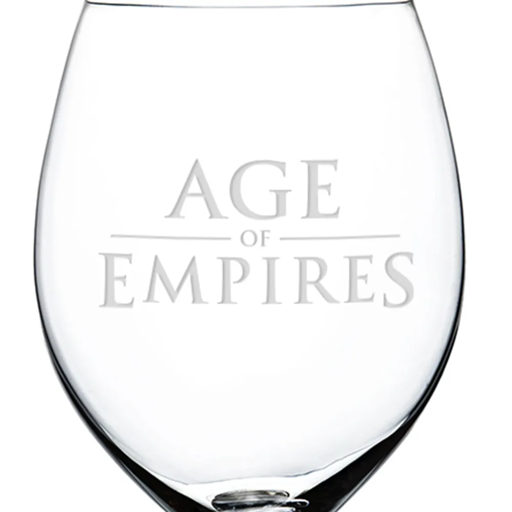 Age of Empires Logo Laser Engraved Wine Glass