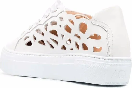 AGL laser-cut detail sneakers White