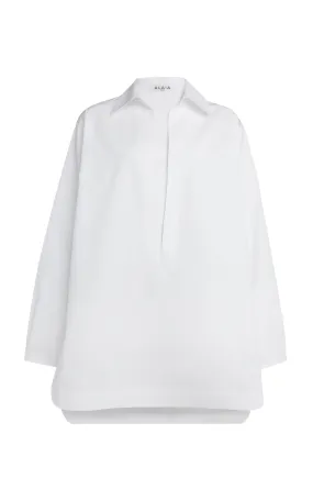 ALAÏA Cotton Poplin Mini Tunic Dress