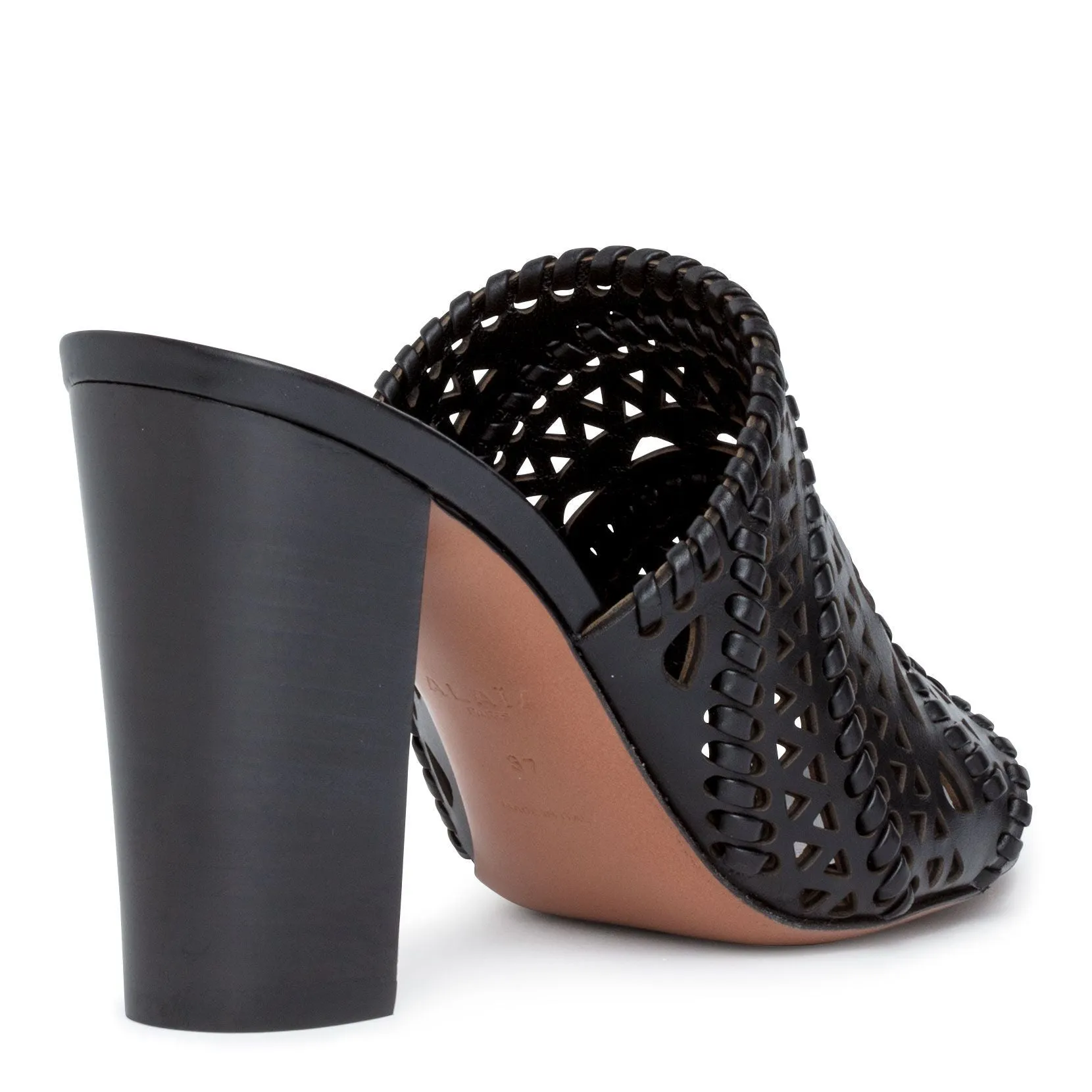 Alaïa Black braided leather mules