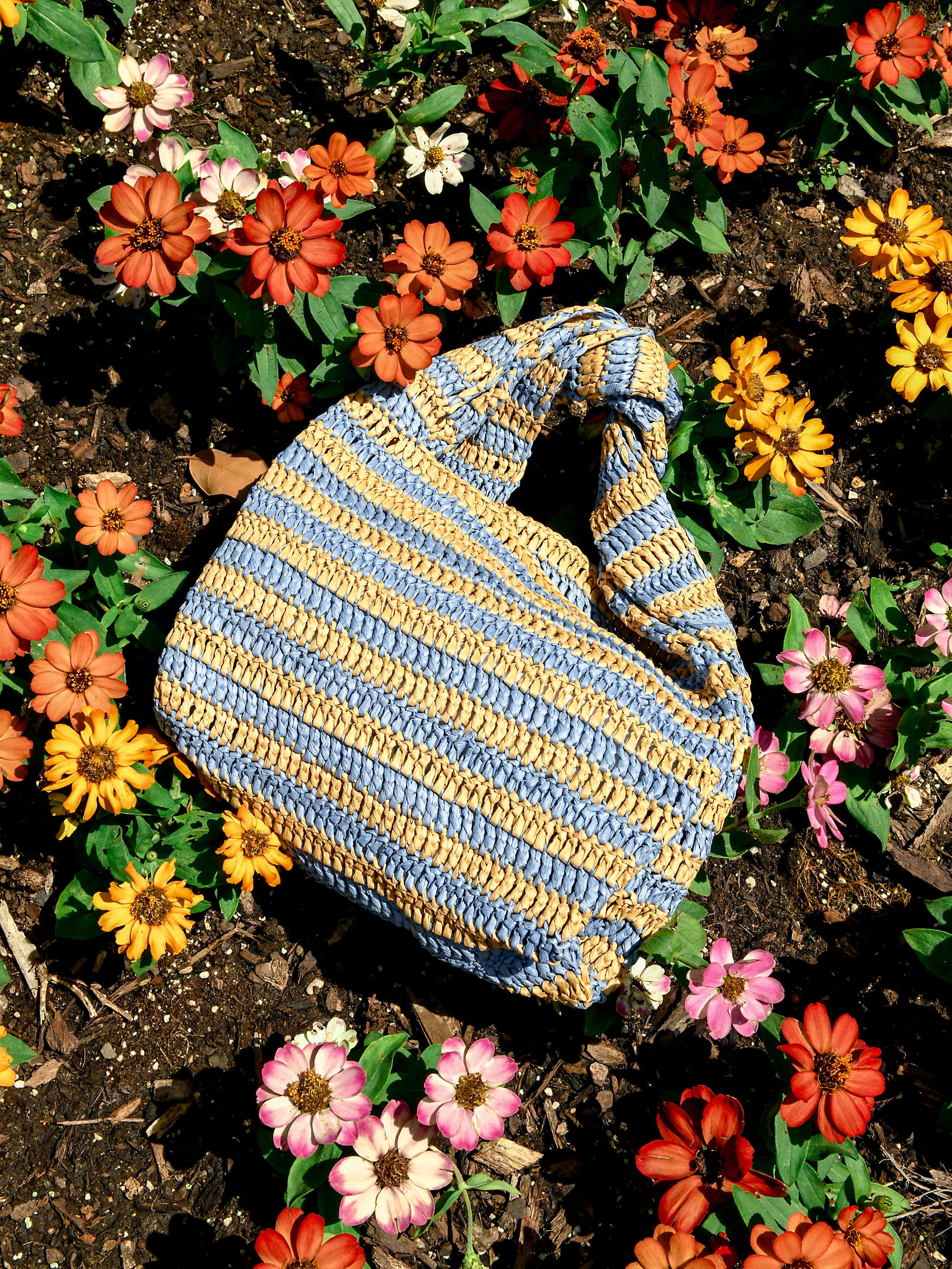     ALC  Parker Striped Raffia Bag    
