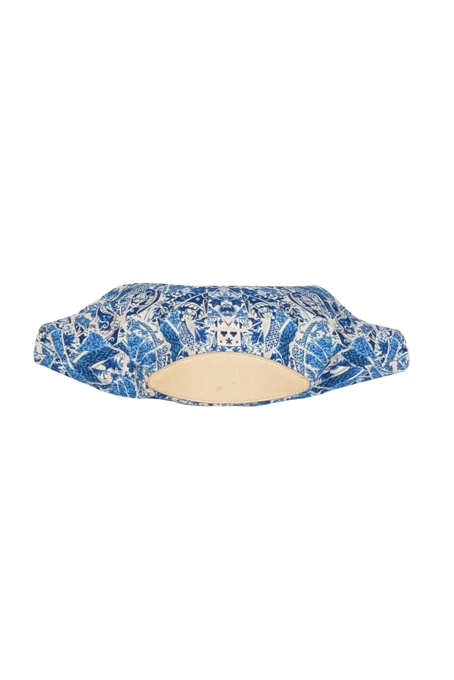 Alexander McQueen - Blue & White Paisley Print Canvas Manta Clutch Bag
