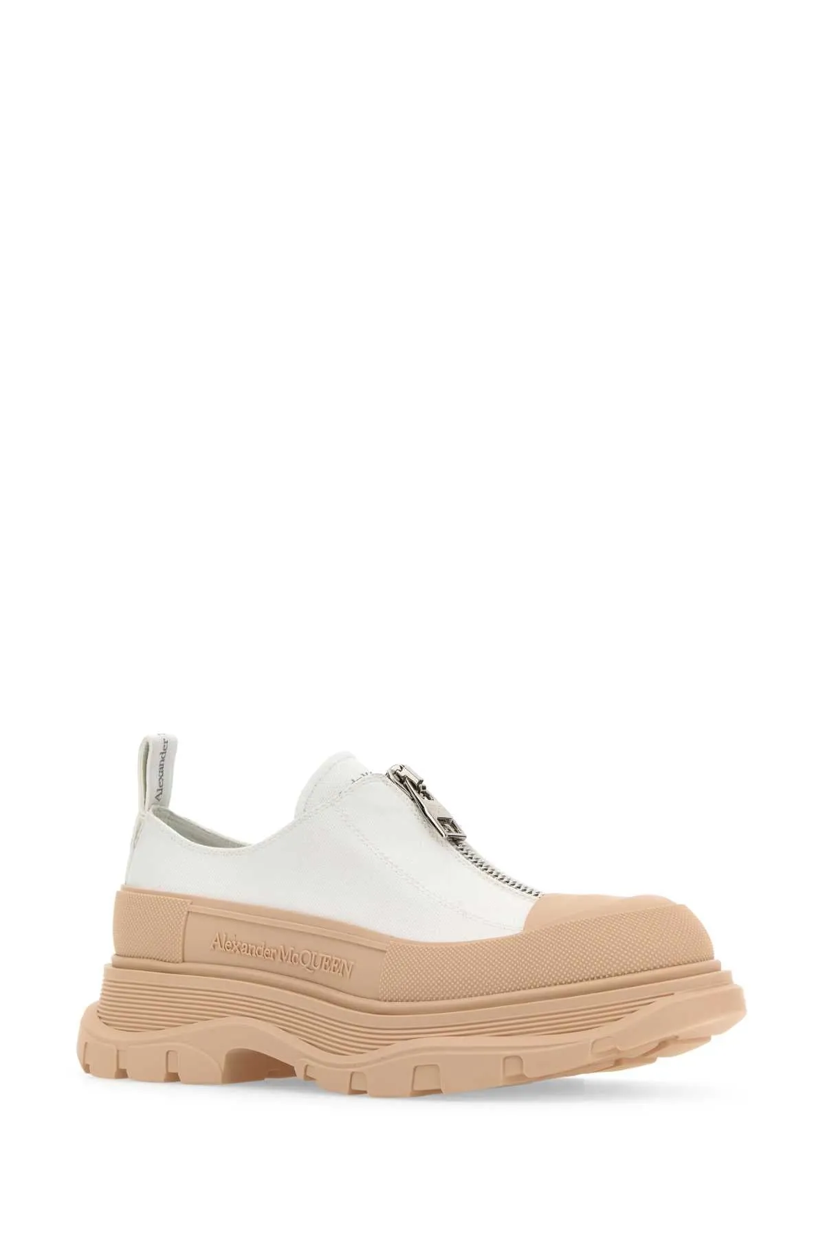 Alexander Mcqueen Two Tone Canvas Tread Slick Sneakers