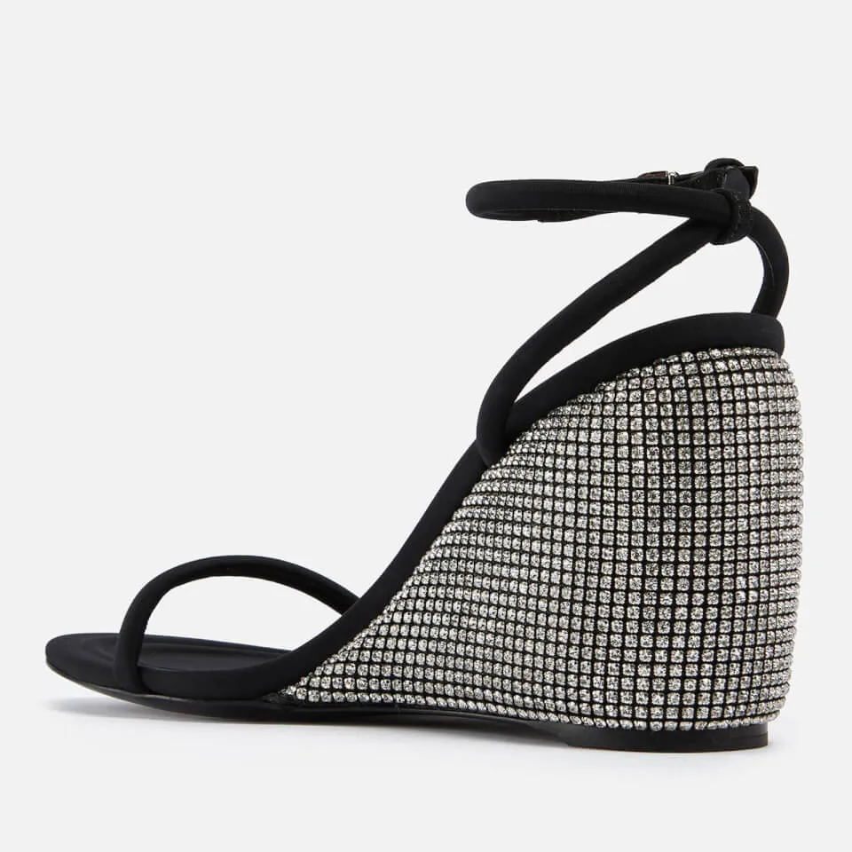 Alexander Wang Dahlia Crystal-Embellished Neoprene Wedge Sandals - UK 3 | Coggles