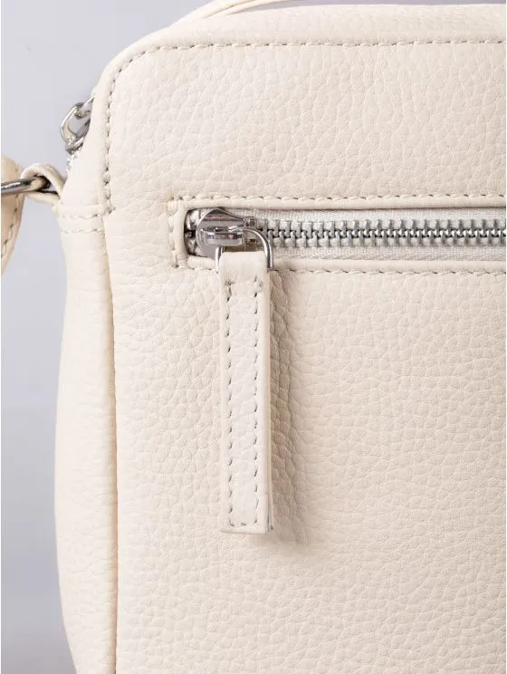 Alston Boxy Leather Cross Body Bag in Off-White